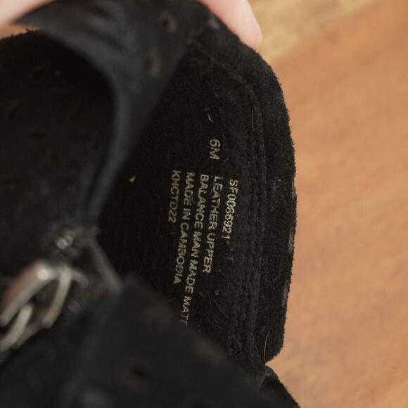 Sofft Womens Brinkley Ankle Boots Fold Over Black Suede Perforated Block Heel 6M - Picture 9 of 11